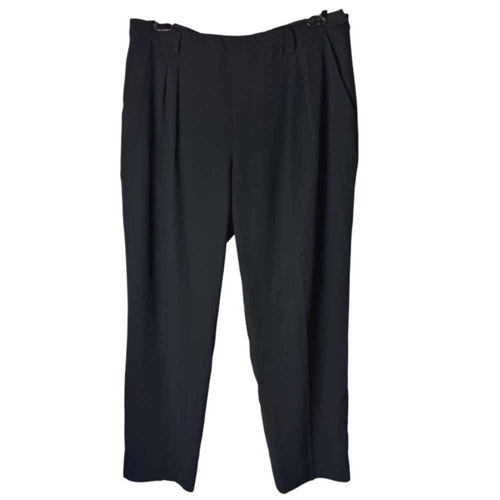 MM.LaFleur Pants Women 14 Black Pleated Tapered Workwear Preppy Career Mature